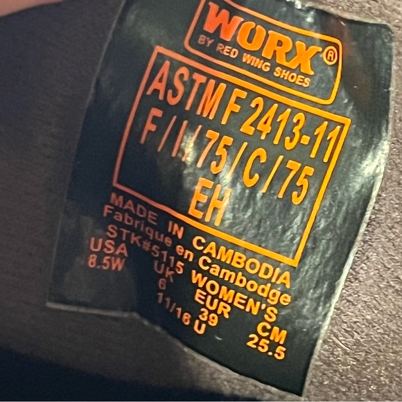 NIB! Women's Work Shoes RED WING # 5115 Sz 8.5w Brown STEEL TOE, EH, SLIP RESIST - Picture 6 of 8